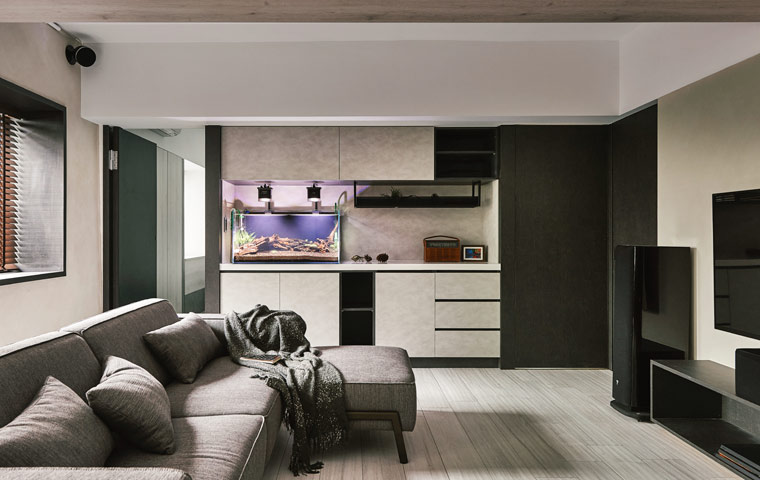 台北 82m²黑白灰色都会住家 | 简约线条与开放式设计-8