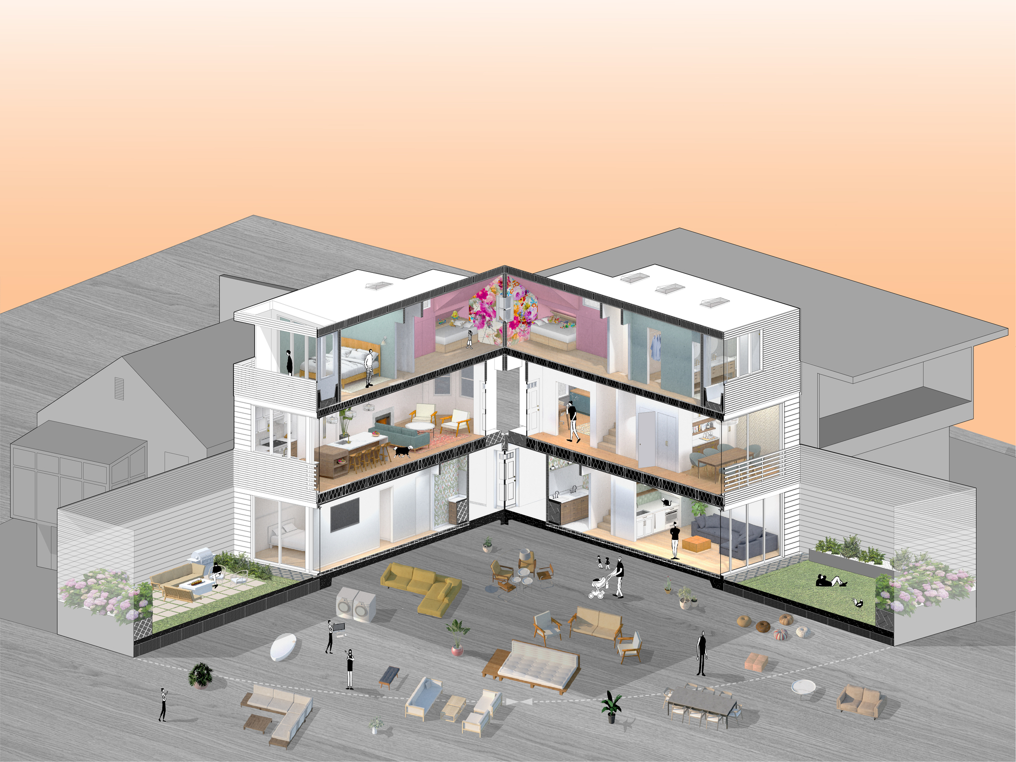 第四堵墙之屋丨美国丨SAW,,Spiegel Aihara Workshop-13