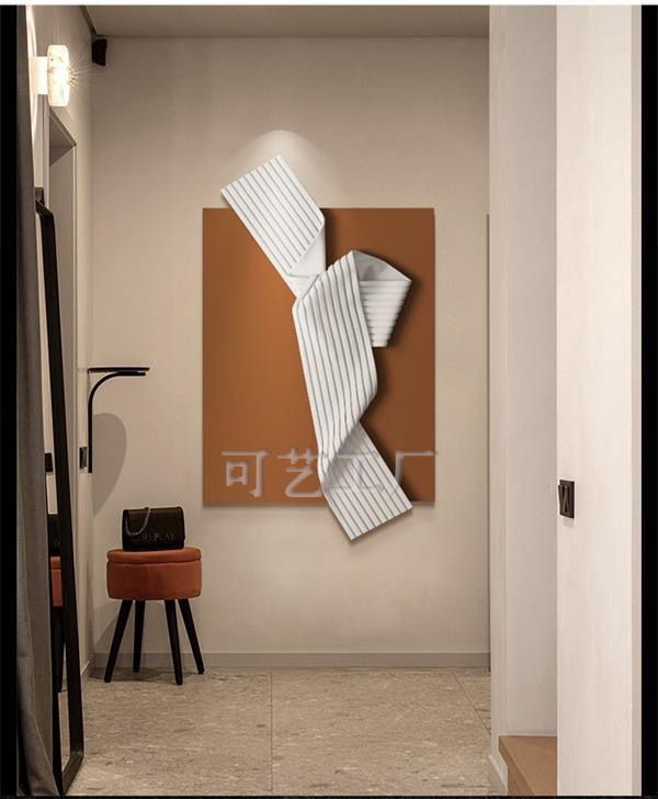 轻奢高档立体手工皮画客厅玄关卧室书房样板房装饰挂画-1