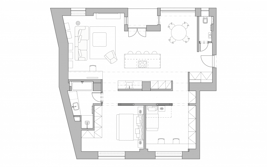 老住宅楼公寓室内改造项目丨斯洛伐克布拉迪斯拉发丨建筑工作室KCA-27