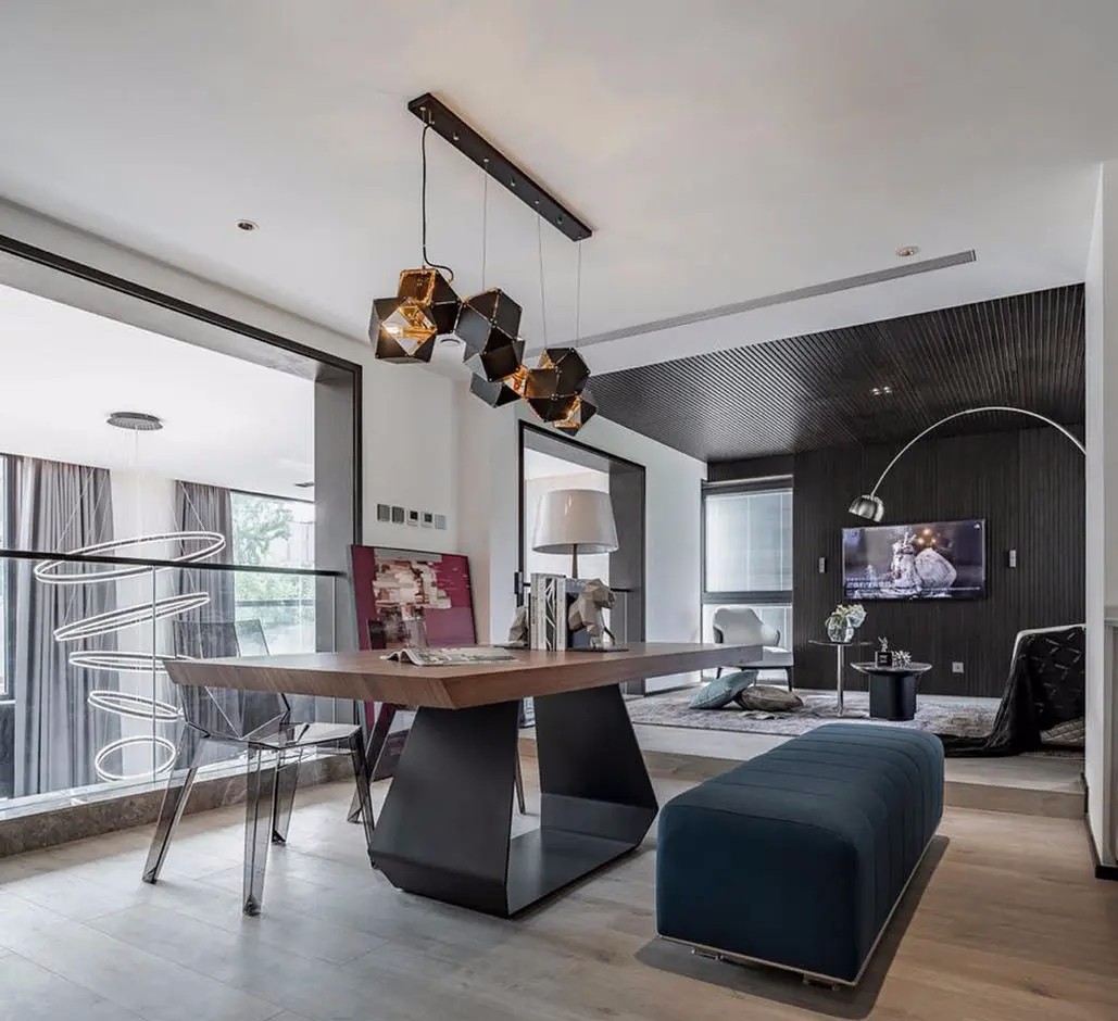 现代黑白灰风的别墅-8