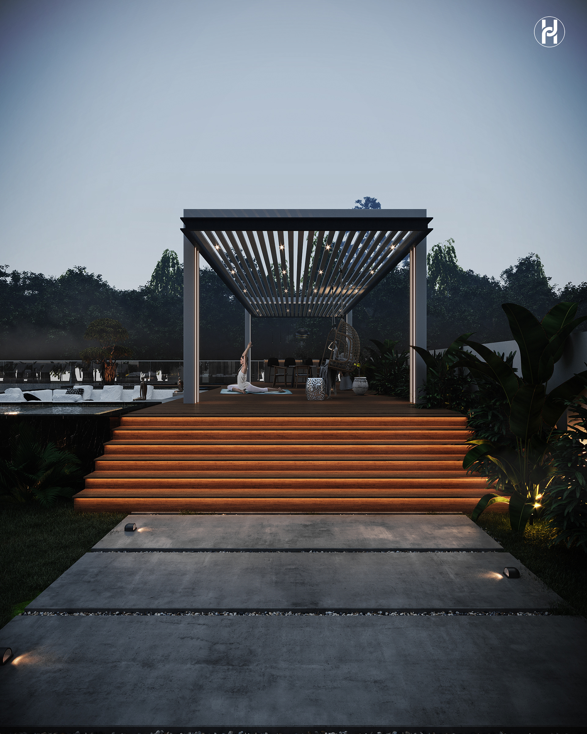 HOUSE IN BLACK 别墅外观及景观设计丨埃及丨Ahmed Hussein Designs-15