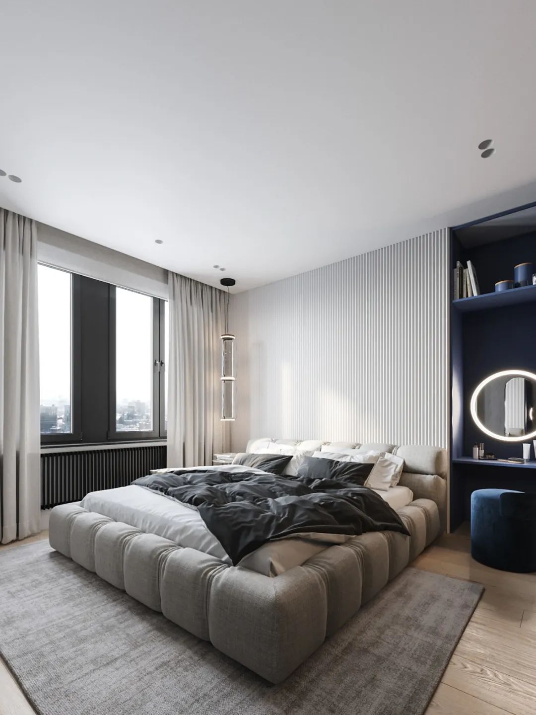 TSAUNYA 工作室现代住宅设计 | 灰木色系蓝色打造精致生活空间-22