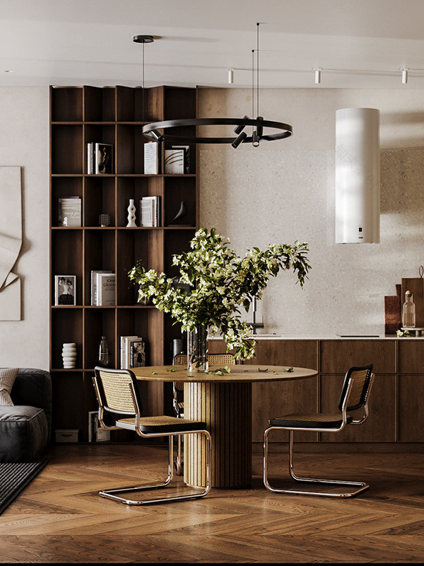 带黑樱桃元素的现代客餐厅设计项目-3