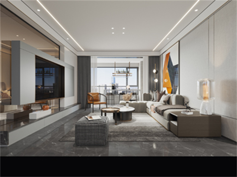 现代简约客餐厅设计，玻璃墙隔断打造通透空间-2