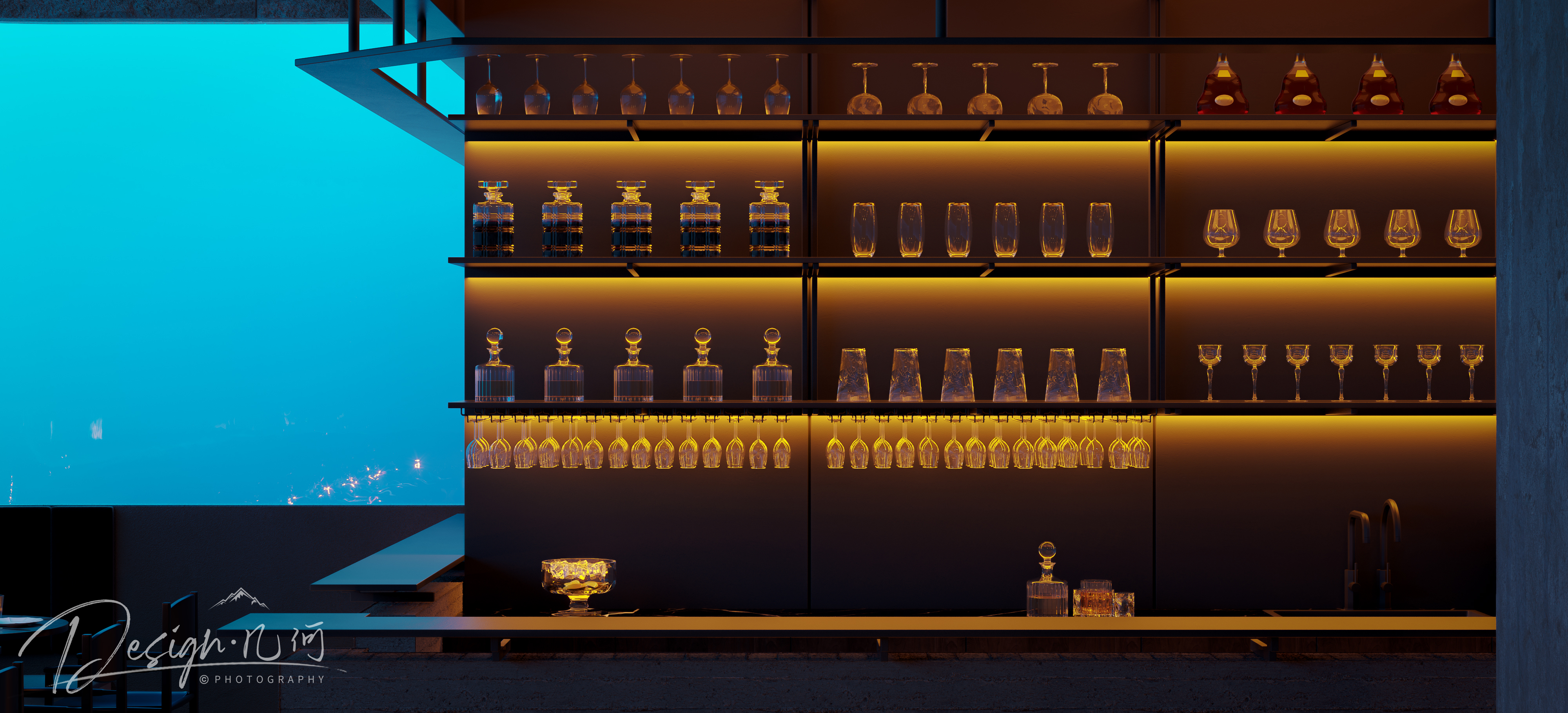 几何空间视觉表现 | 实景临摹厦门阿罗海反正餐厅-4