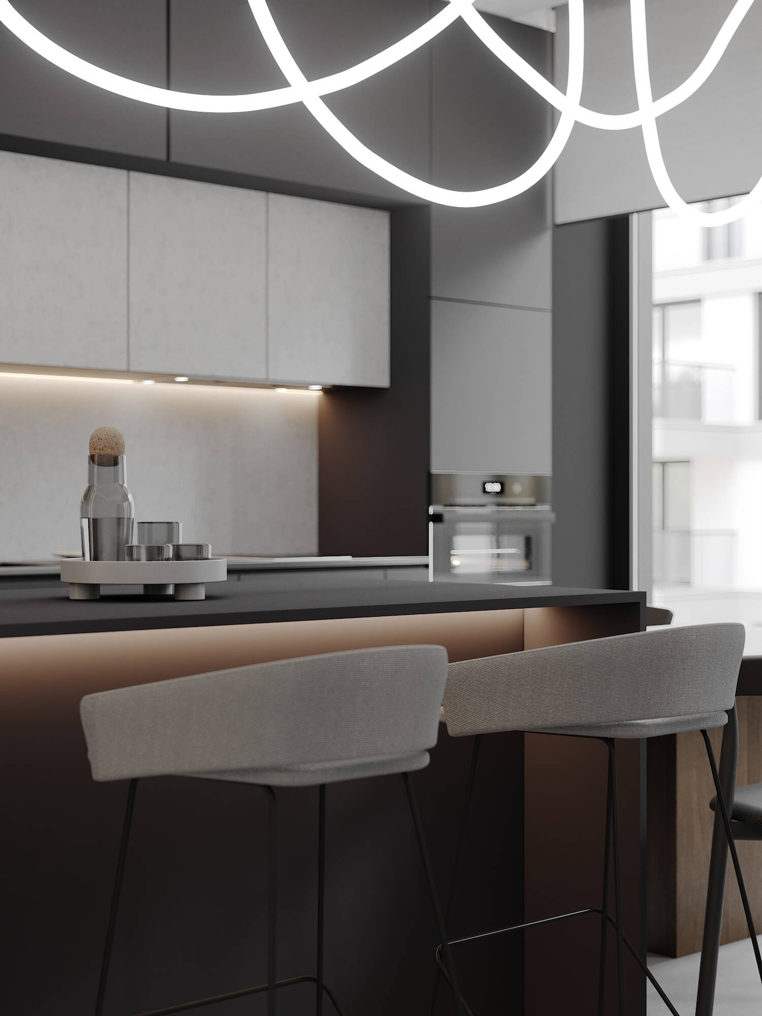 高级灰色系小空间公寓设计 成熟之选，优雅中充满温暖-10