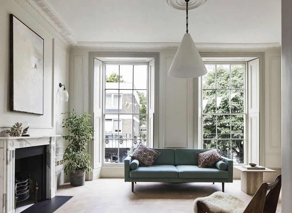 伦敦海德公园旁老联排别墅的现代贵族风内饰设计-0