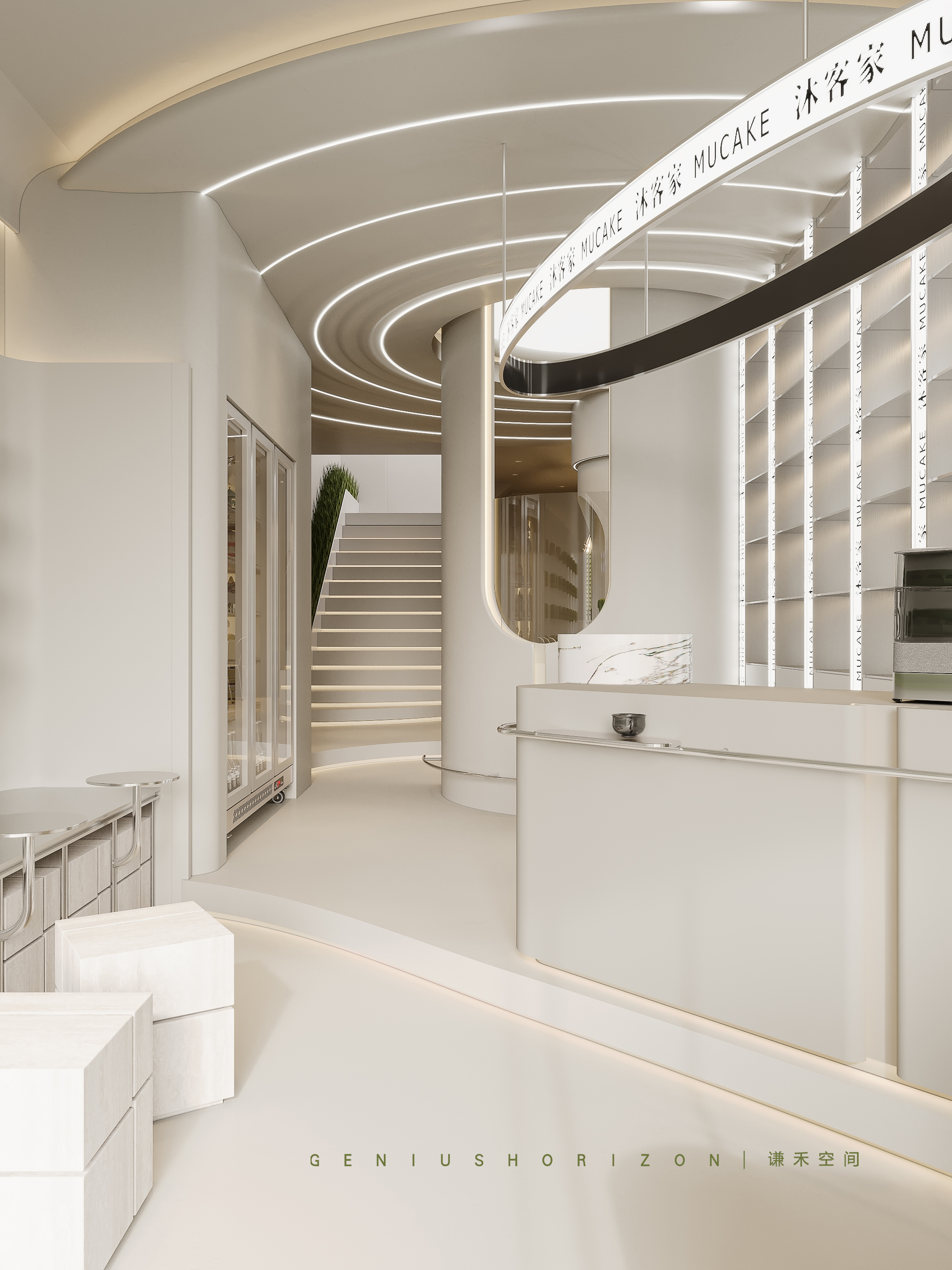 现代蛋糕店效果表现丨谦禾空间设计事务所-16
