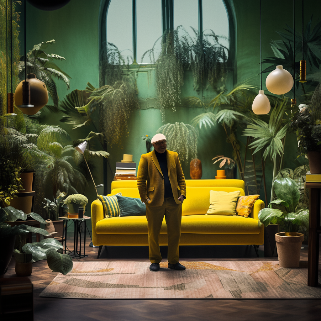 黄色沙发模特-14