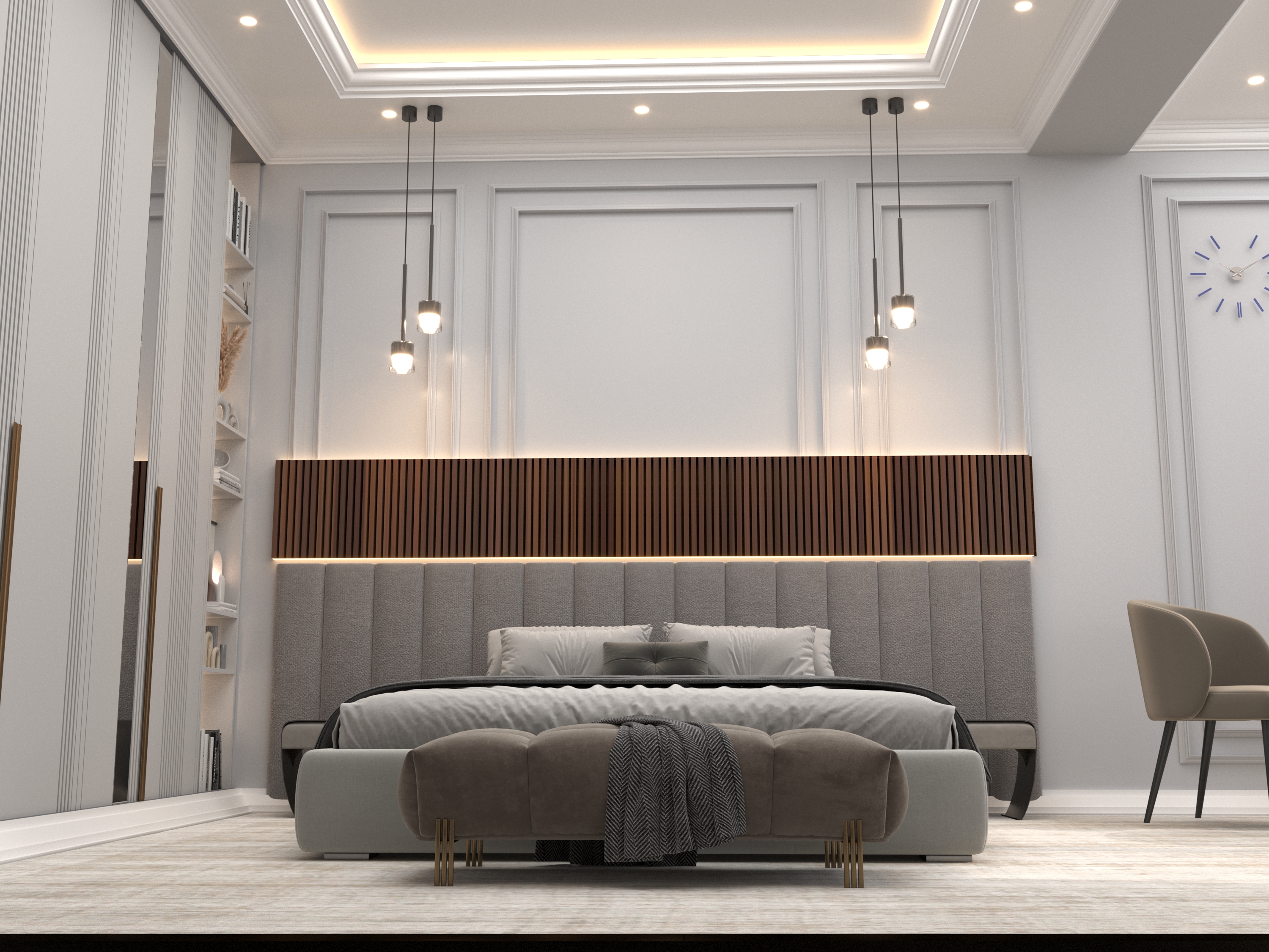 Neoclassic bedroom interior-6