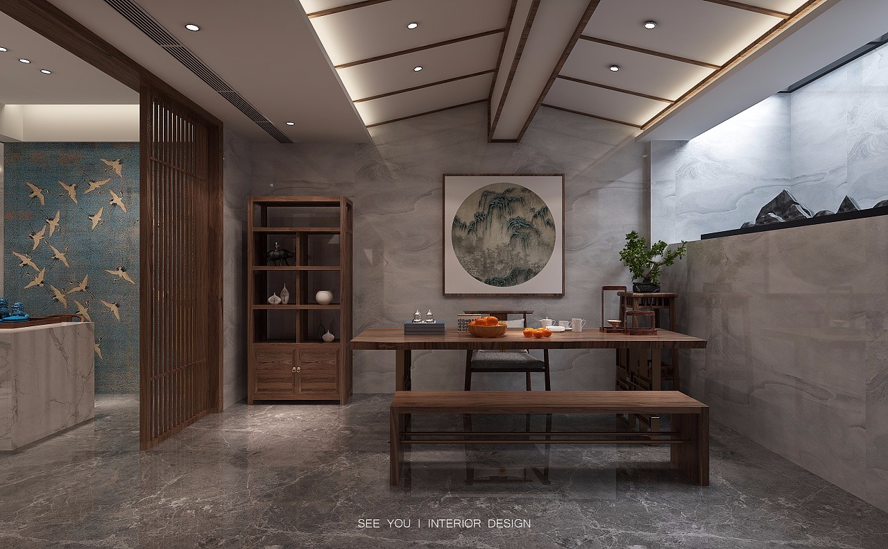 东苼—— 福建莆田万科溪园310㎡中式住宅设计  夕又设计-9