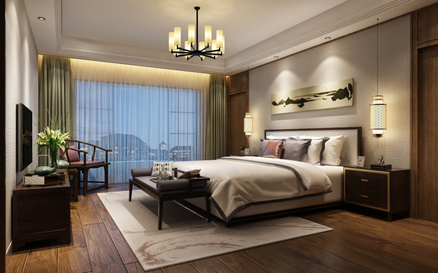 新中式 中式古典 奢华家装别墅样板房-17-15