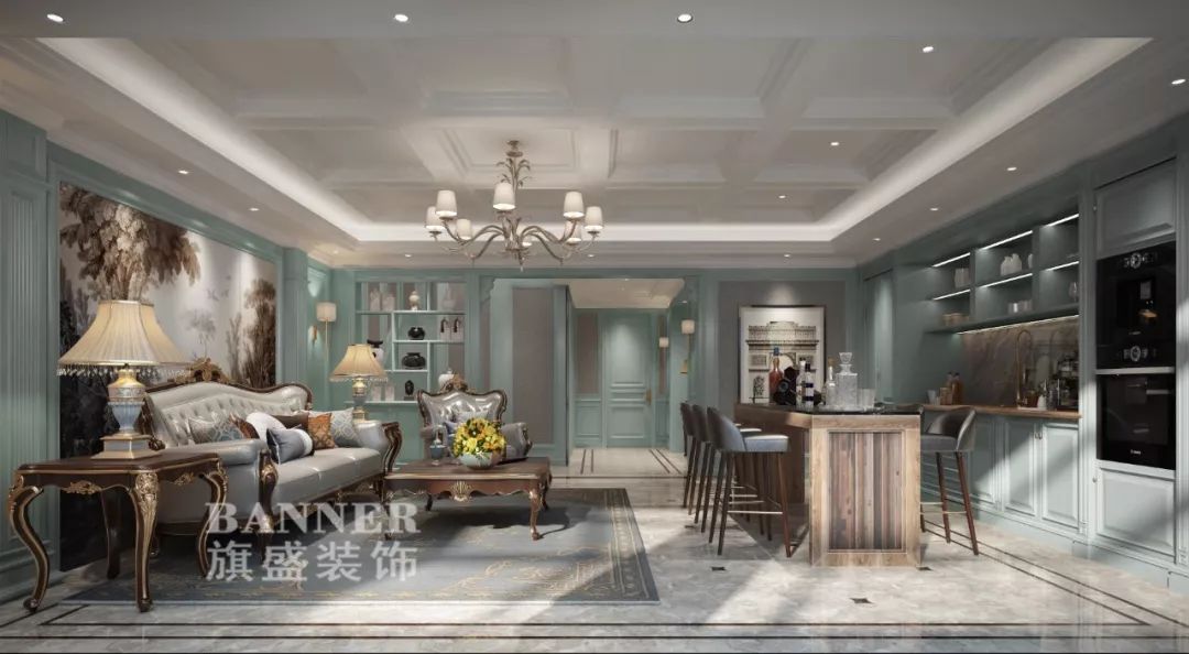 南昌汉港凯旋城 270㎡美式小清新设计-33