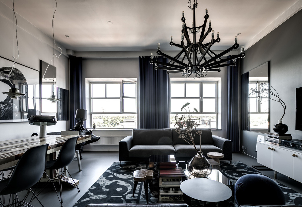 工业风浓郁的斯德哥尔摩 86 平米男性公寓-1