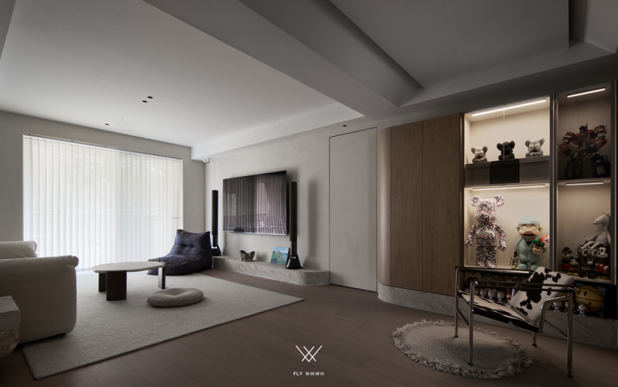 浙江杭州「万家星城」三室两厅现代侘寂空间设计丨中国杭州丨菲拉设计-22