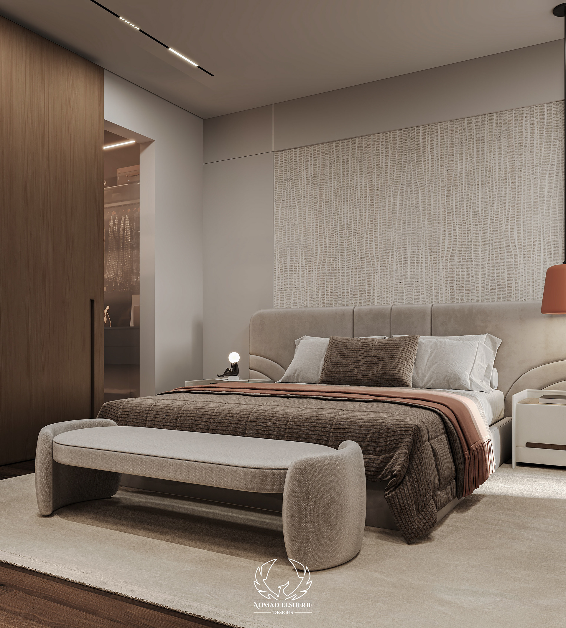 宁静主卧设计丨Egypt丨AHMAD ELSHERIF DESIGNS-8