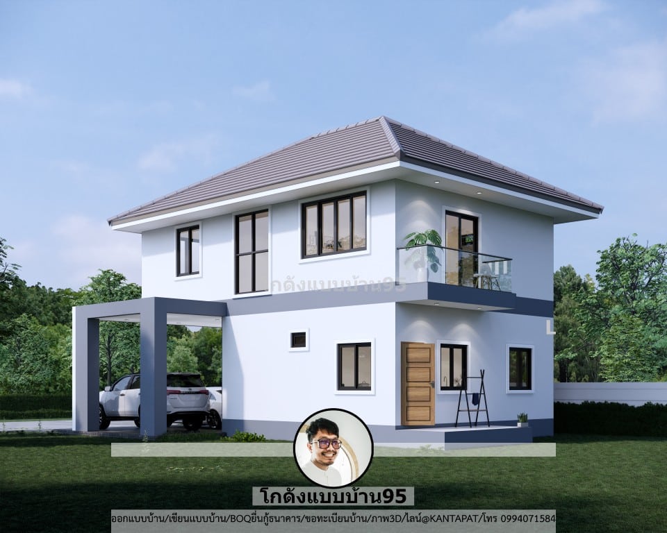 บ้านปั้นหยา2ชั้น S-131 แบบบ้าน2ชั้นสมัยใหม่ บ้านโทนสีขาวสวย ๆ-13