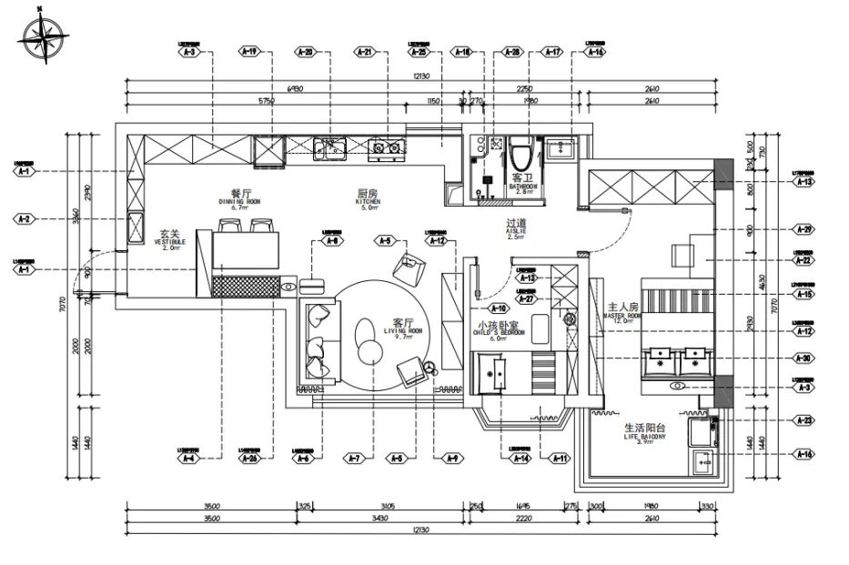 78 平米北欧风之家 | 墨绿背景墙的稳重与雅致-9