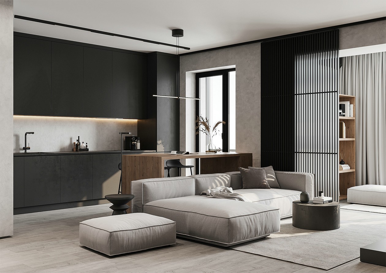 高级灰色系公寓设计-3