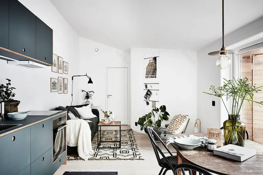 34 平米瑞典公寓,长条形空间妙手回春-13