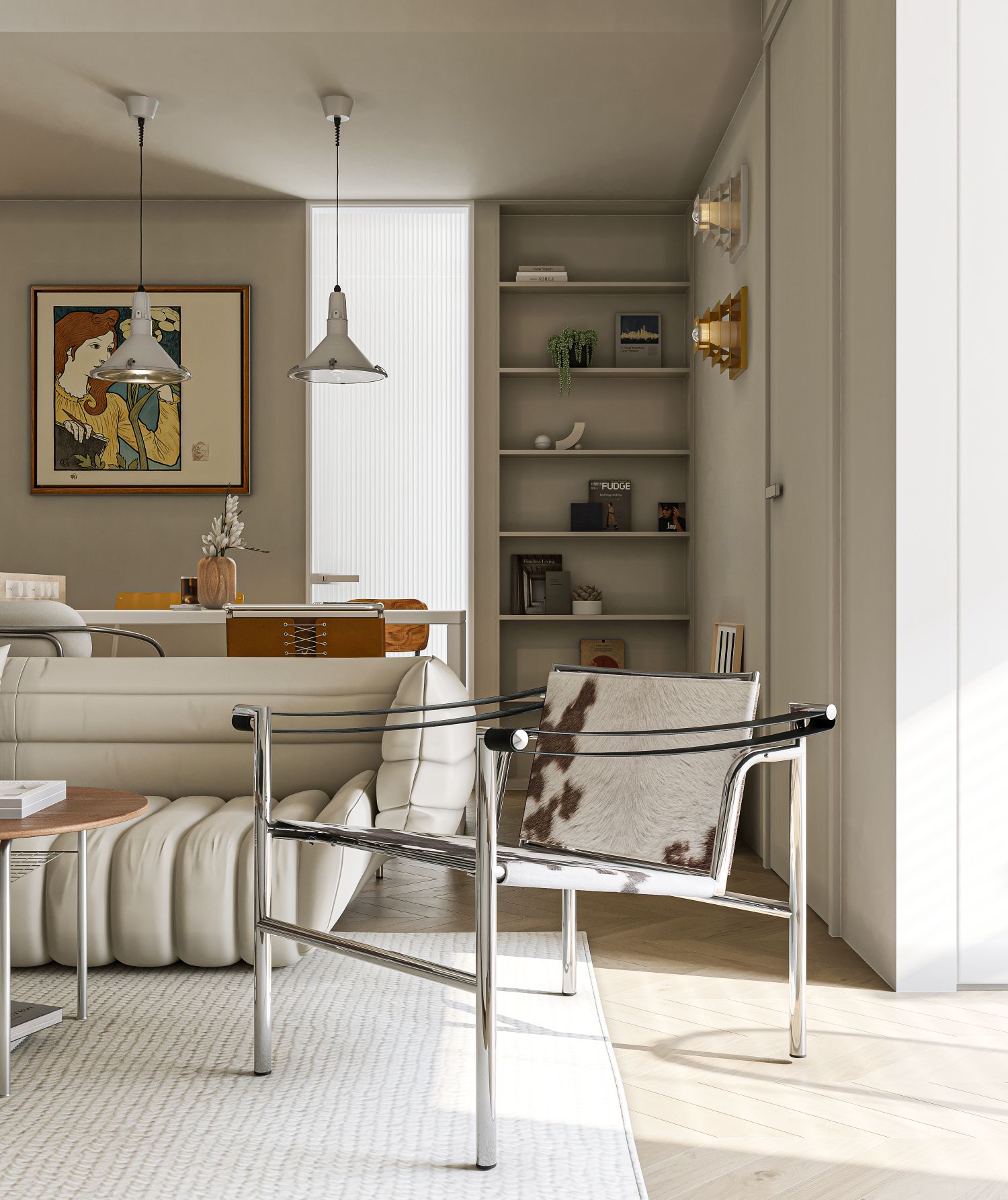 奶油色包豪斯小宅设计-8