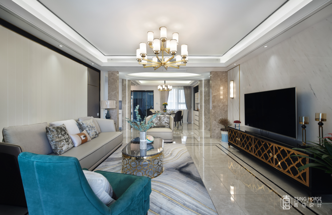 西安公馆一号 198㎡轻奢大平层设计 | 温馨、硬朗与轻奢的平衡-24