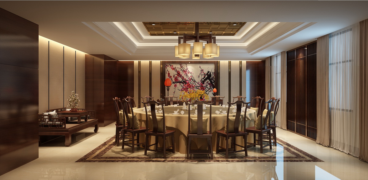 餐厅设计效果图中餐厅餐厅包间包房小吃店面馆工业主题餐厅-9-49