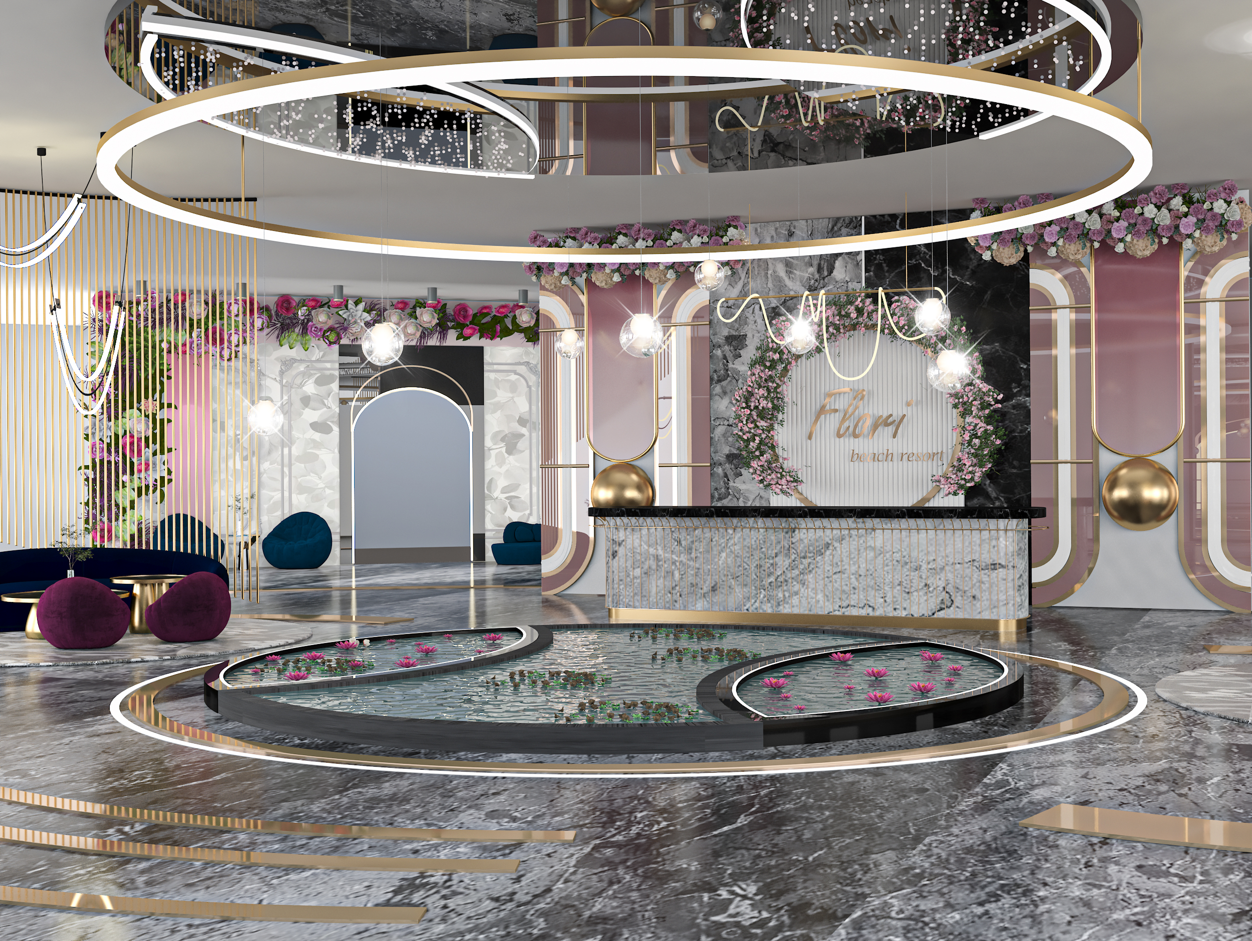 Flori 海滩度假村丨埃及丨美术学院装饰系室内建筑专业-25