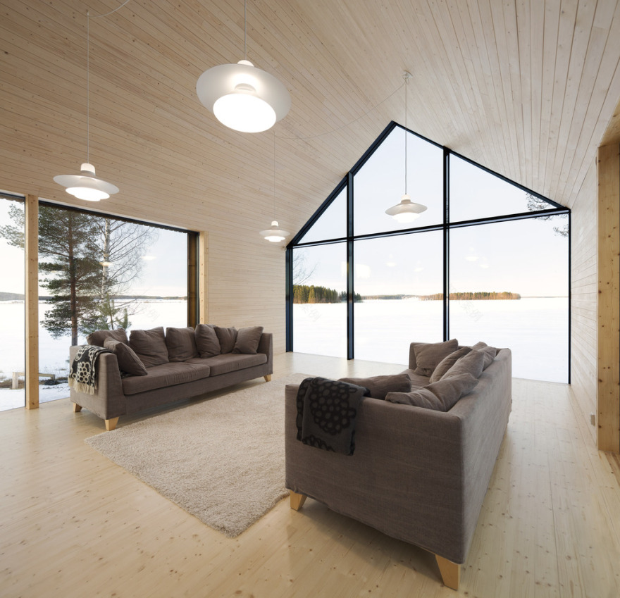 芬兰湖畔“Y 形”生态小屋-54