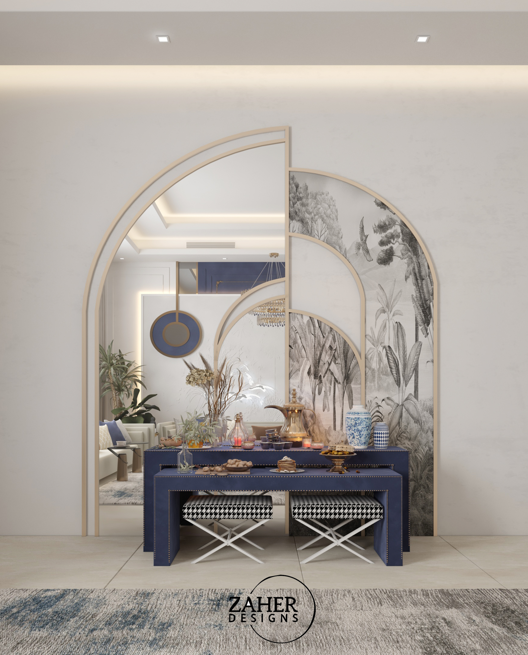 科威特新古典风格接待处丨Zaher Design Studio-19