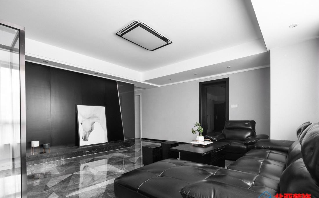 江苏北亚 110m²后现代风平层 | 黑白灰构建的灵动世界-7