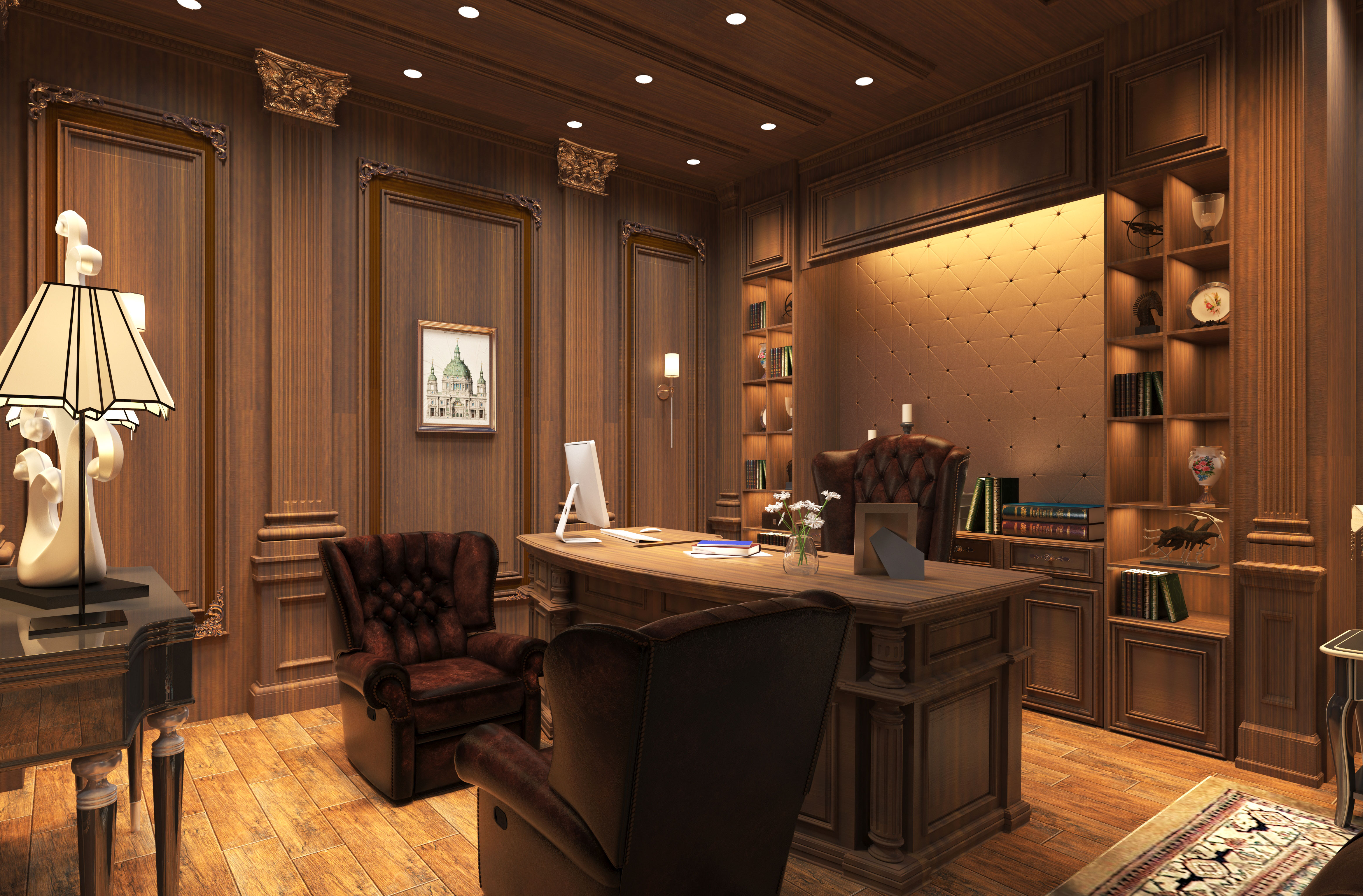 古典办公室内饰-0