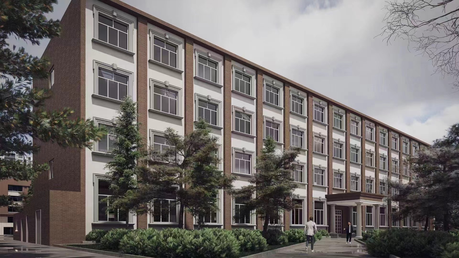 建筑外观改造保留原有红砖元素在形式和色彩上做到统一-5