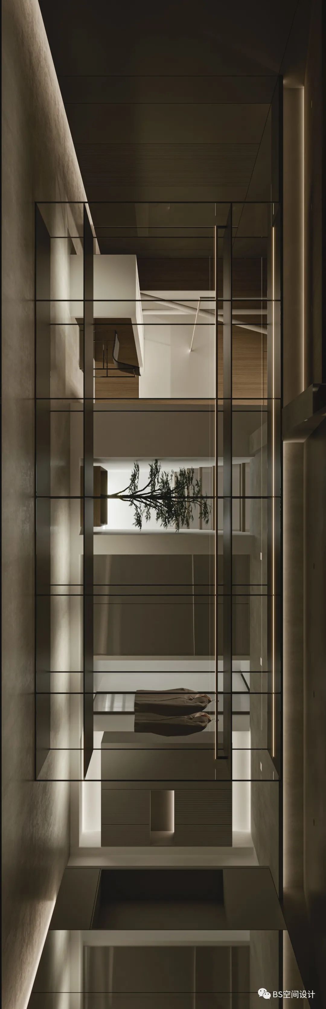 上海樾山半岛别墅 | 黑白灰与木元素的地下空间重构-31