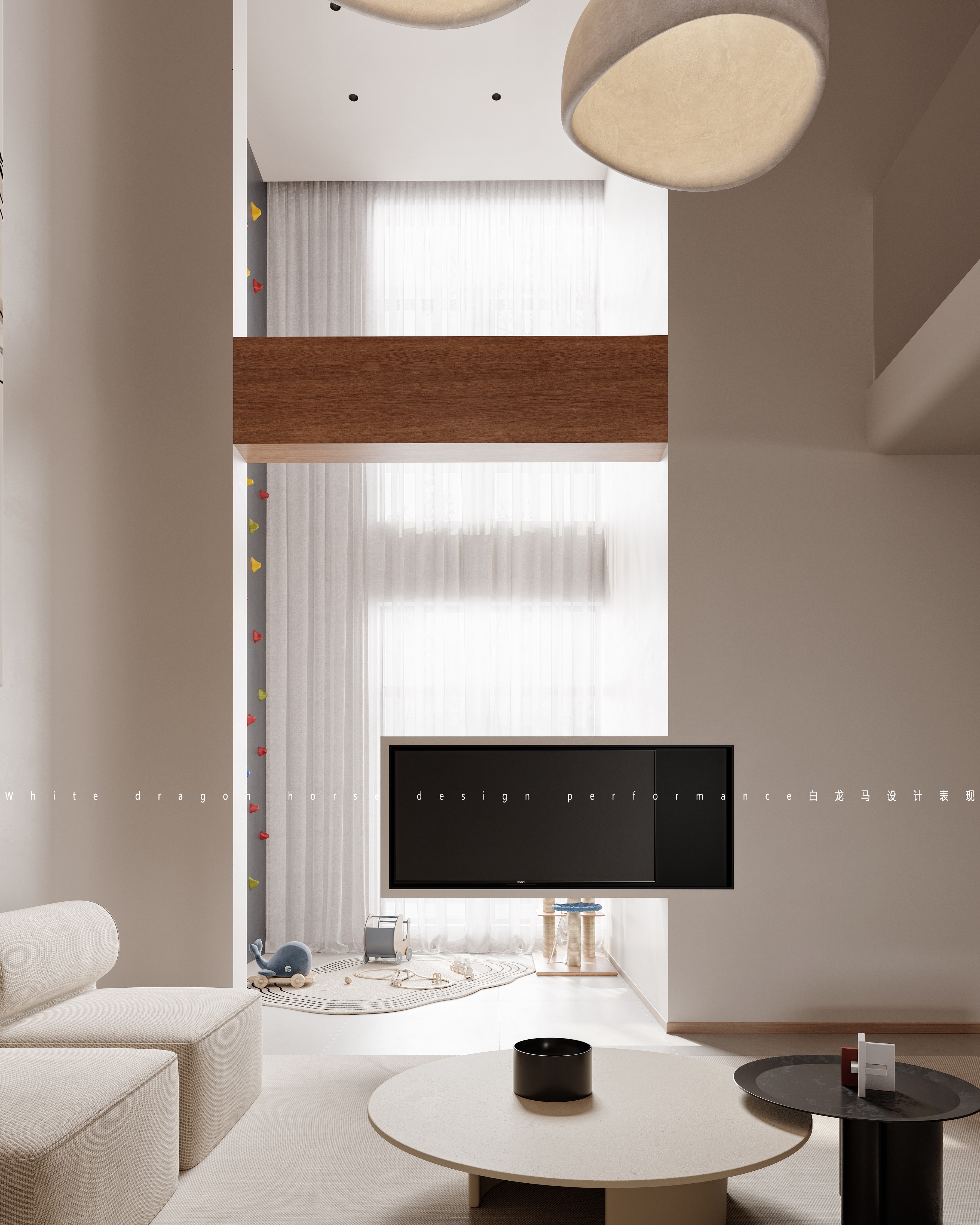 现代挑空别墅设计------白龙马效果图-2