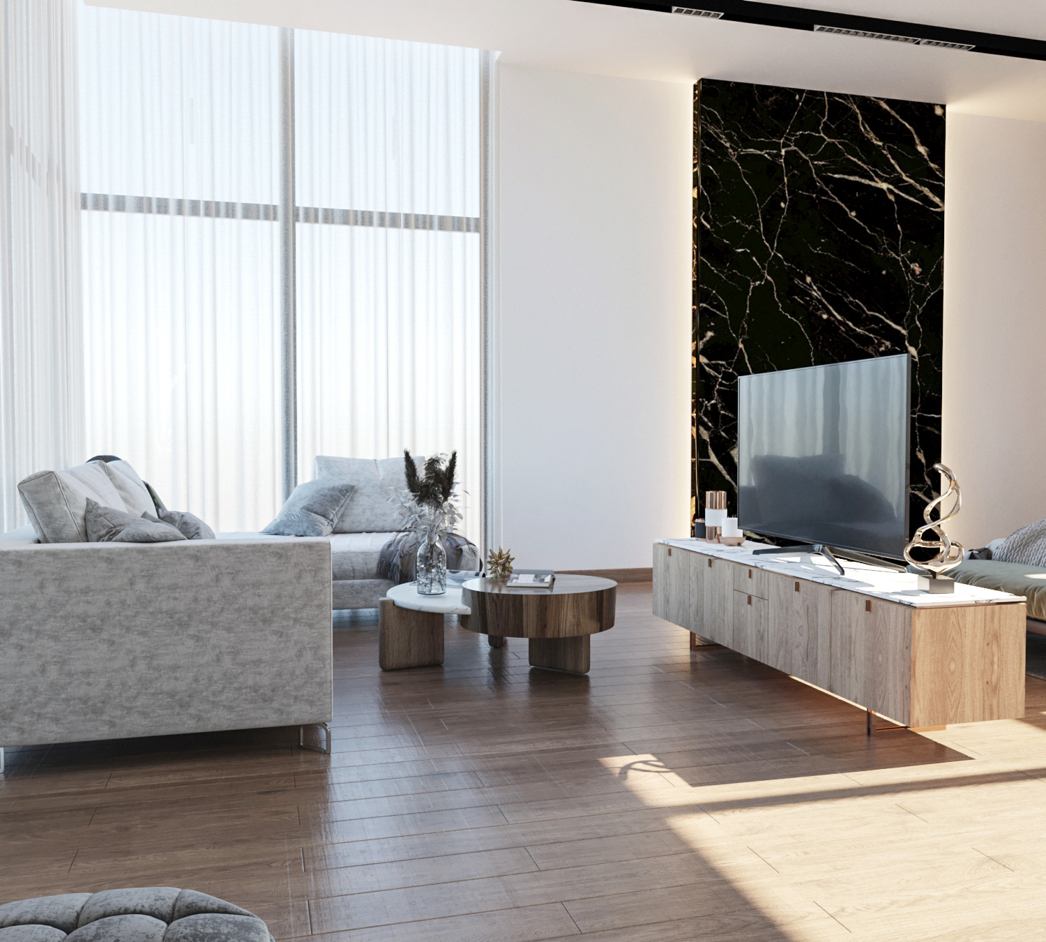 Modern Master Bedroom & Livingroom-1