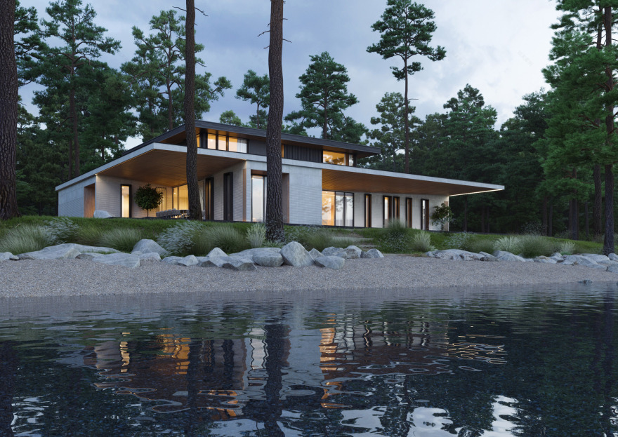 河畔家庭别墅,室内外空间交融-6