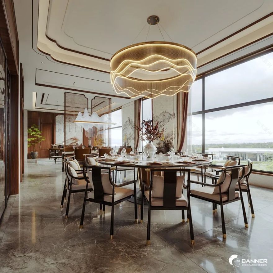 新中式别墅空间的诗意与优雅丨赵振庭-28