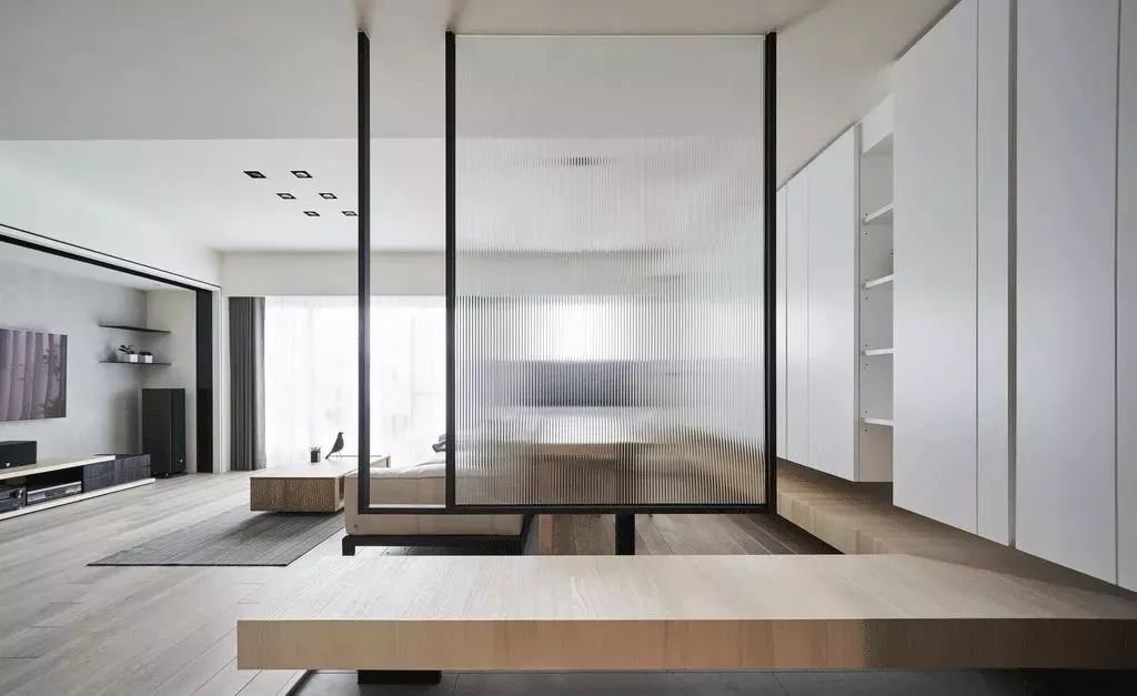 极简风格客厅书房一体化设计-30