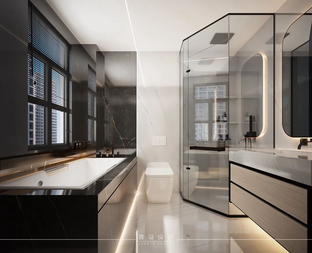 《塔子山壹号》中叠别墅现代沉稳设计丨青马别墅空间设计-56