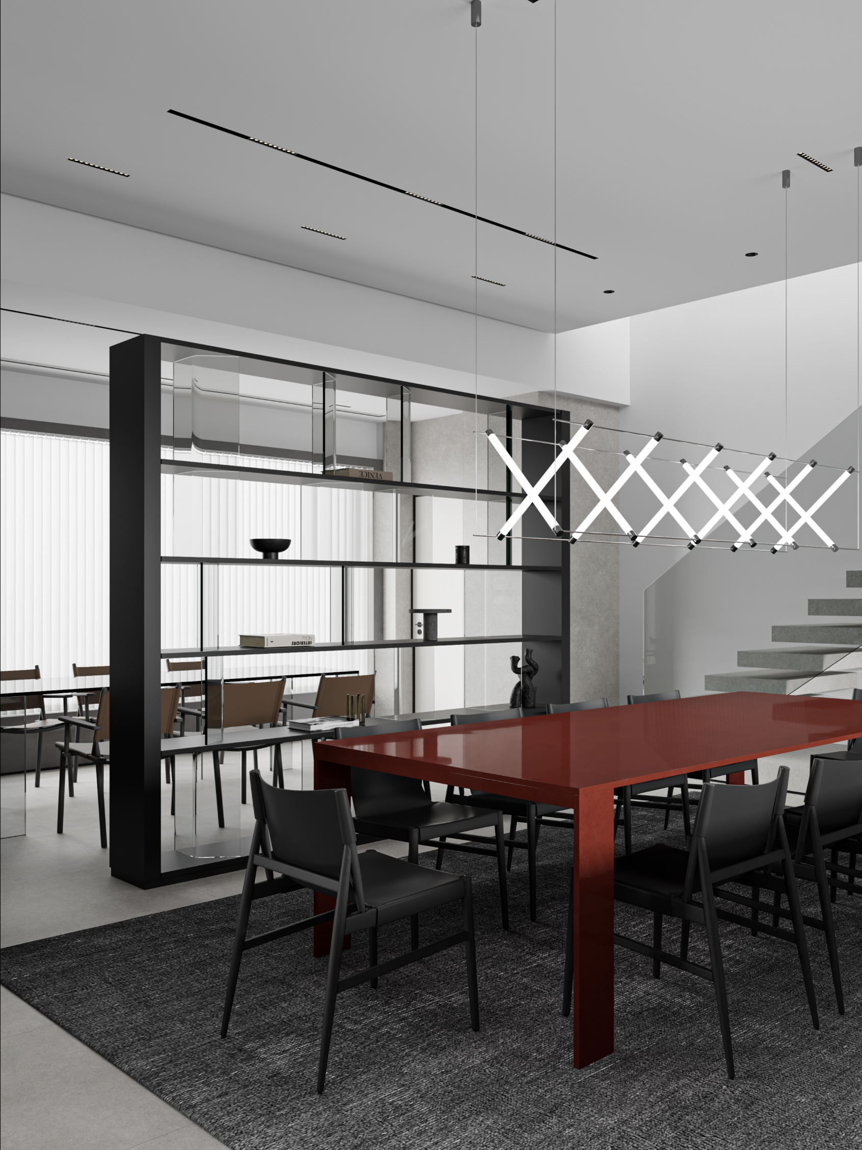 320㎡的冬日清冷感极简别墅-15