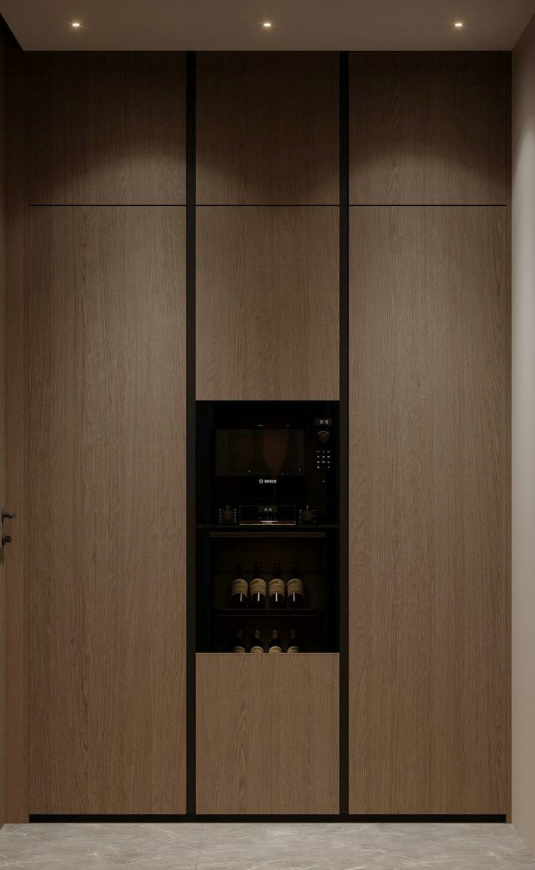 胡桃木与黄色打造的优雅空间-18