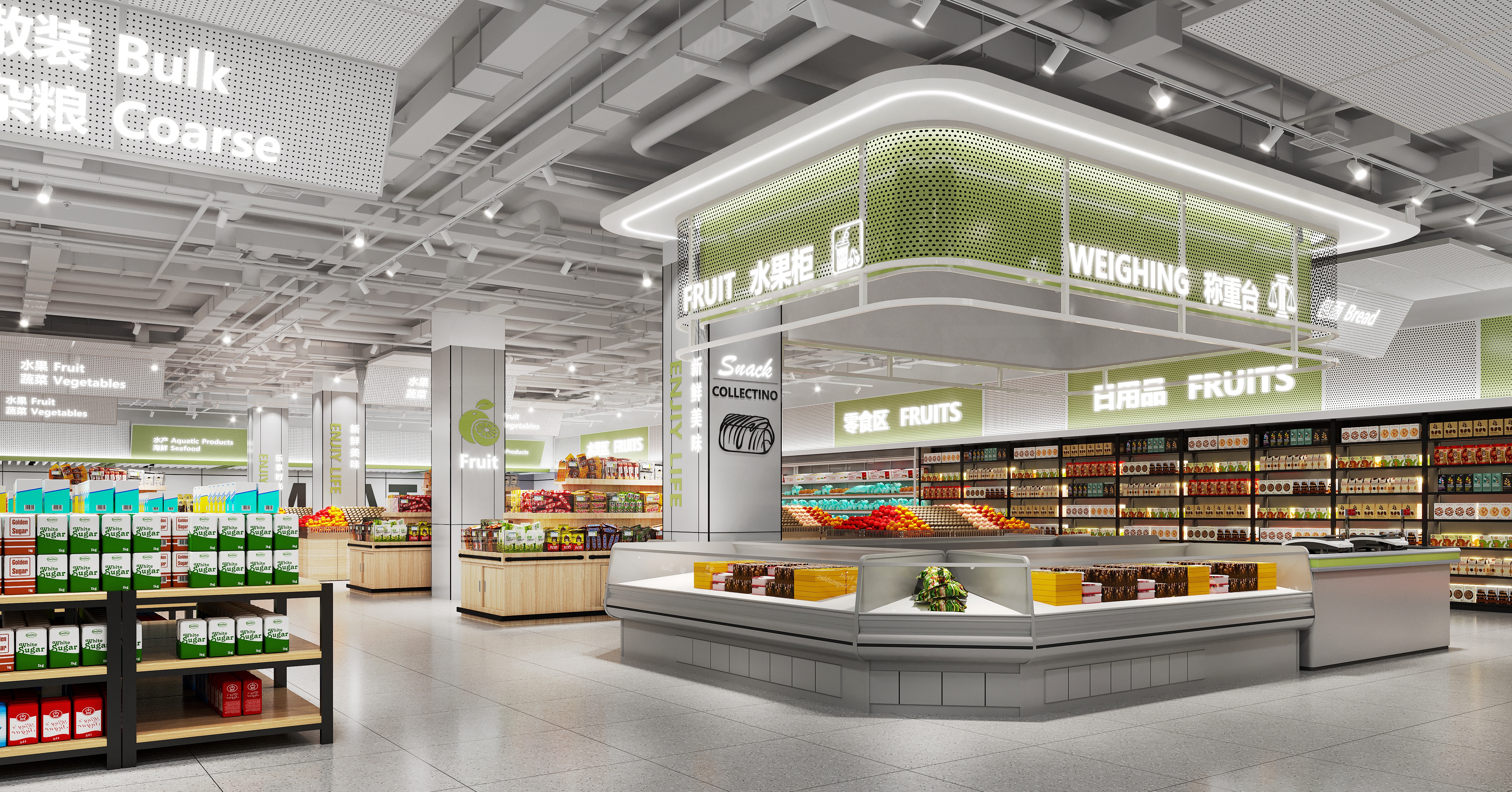 宽敞明亮的购物空间，品类清晰的分区陈列-3