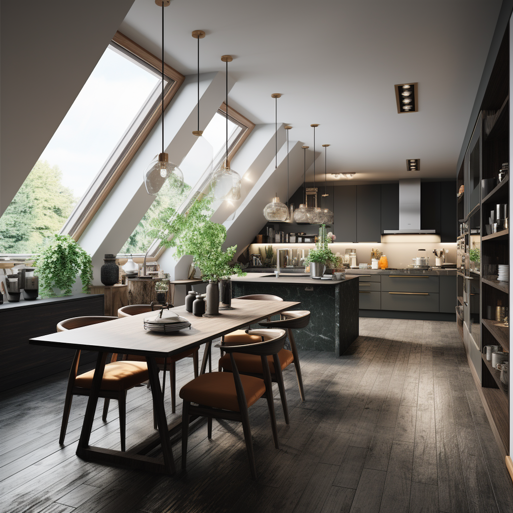 自然韵味:森林意象下的璀璨厨房-12