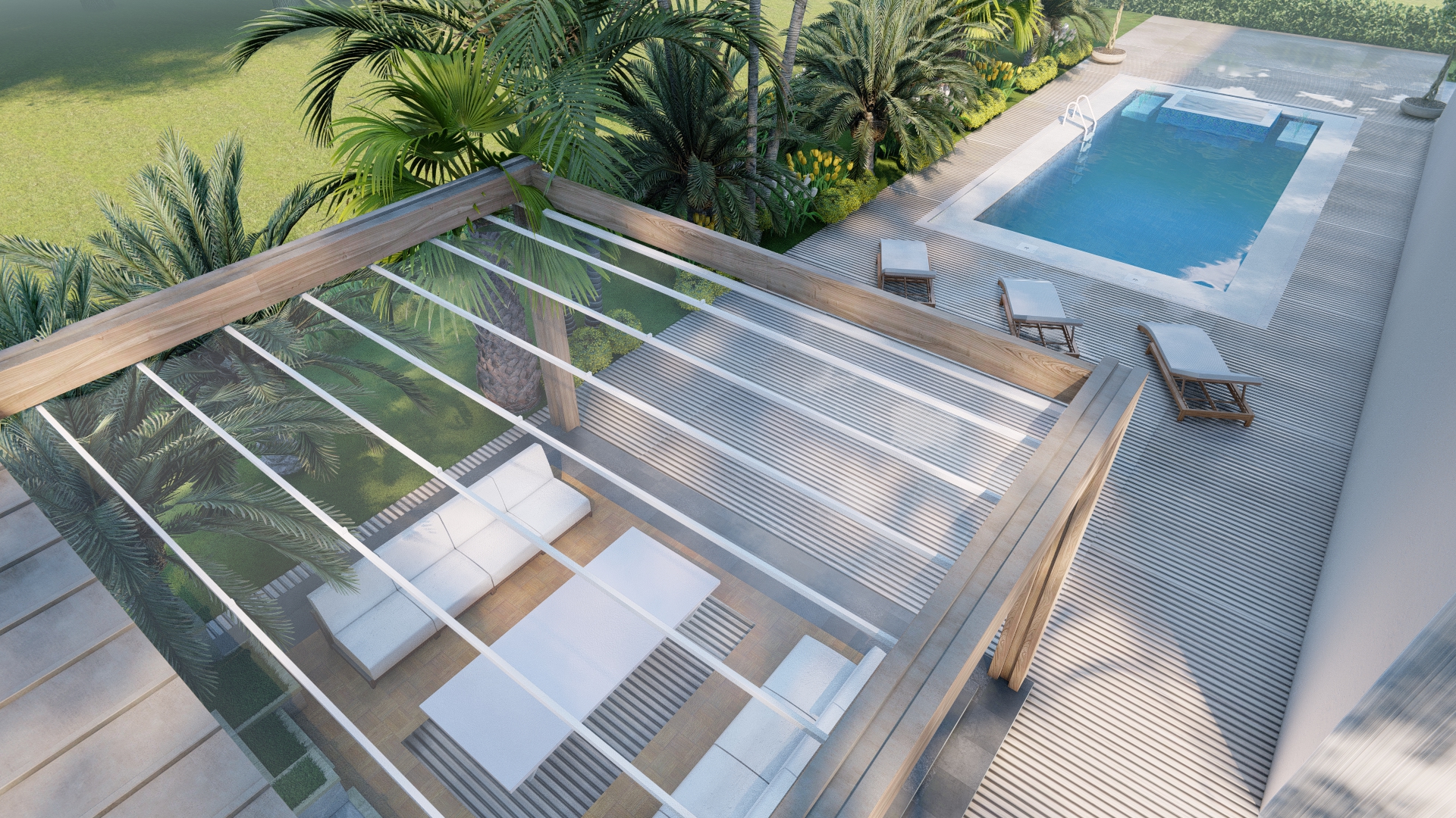 现代户外空间3D渲染设计项目-6