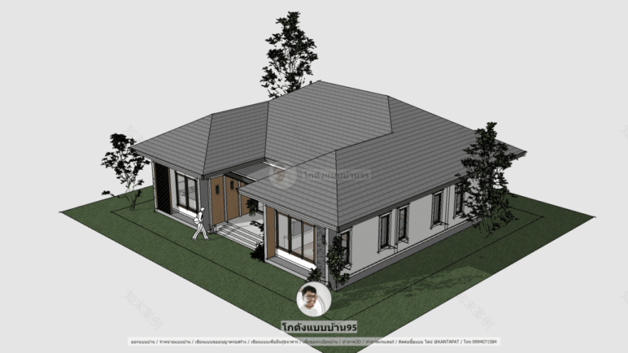 บ้านชั้นเดียวปั้นหยา P-2082 บ้านทรงปั้นหยาหลังใหญ่ 5 ห้องนอน-24