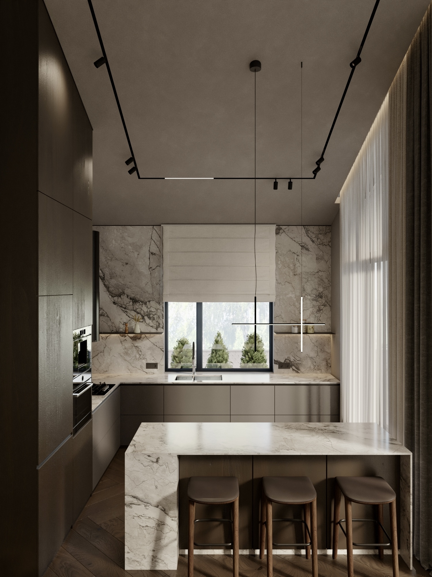 Visualization of the kitchen-living room-7