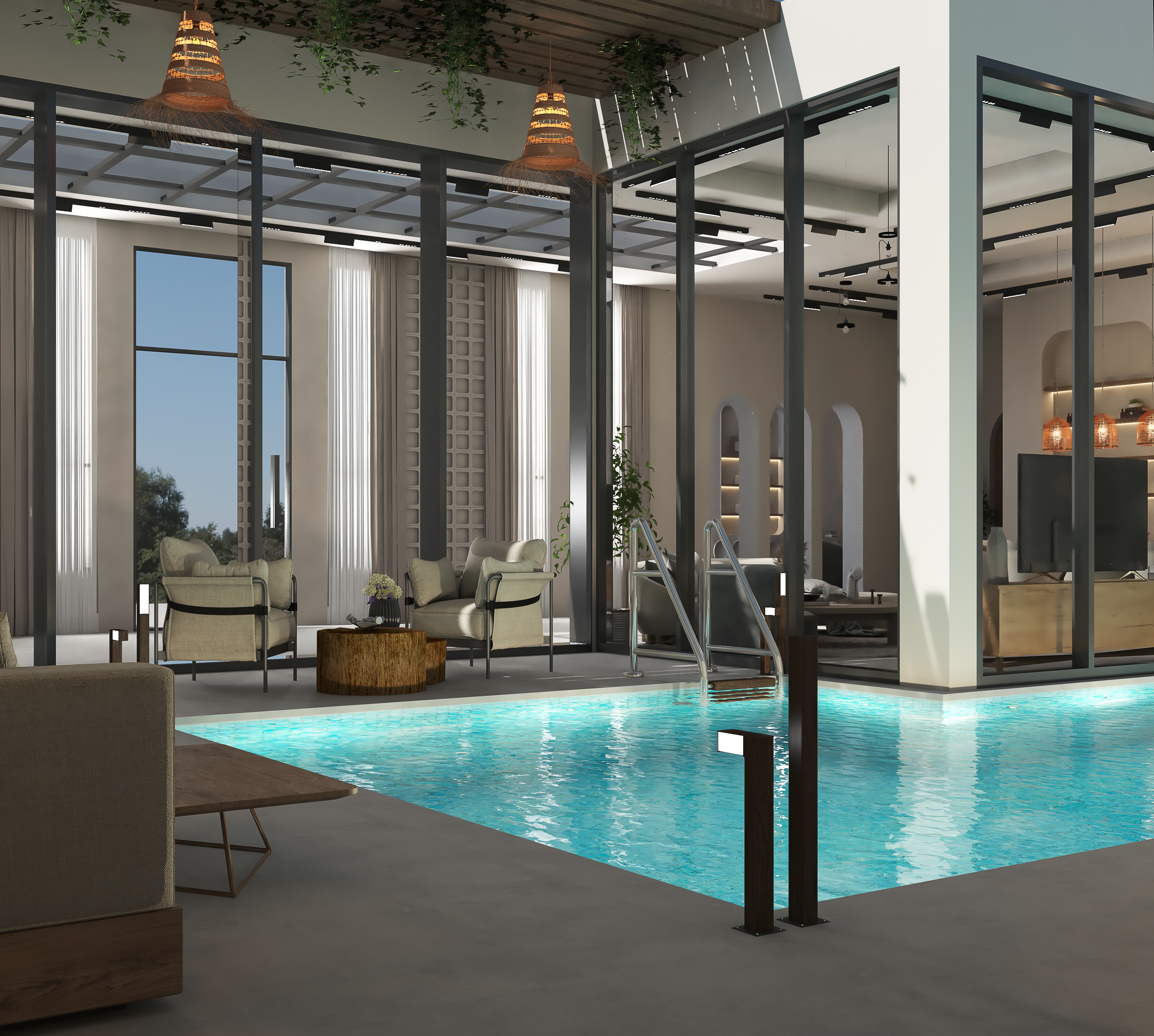 Bohemian swimming pool design in Kuwait-5