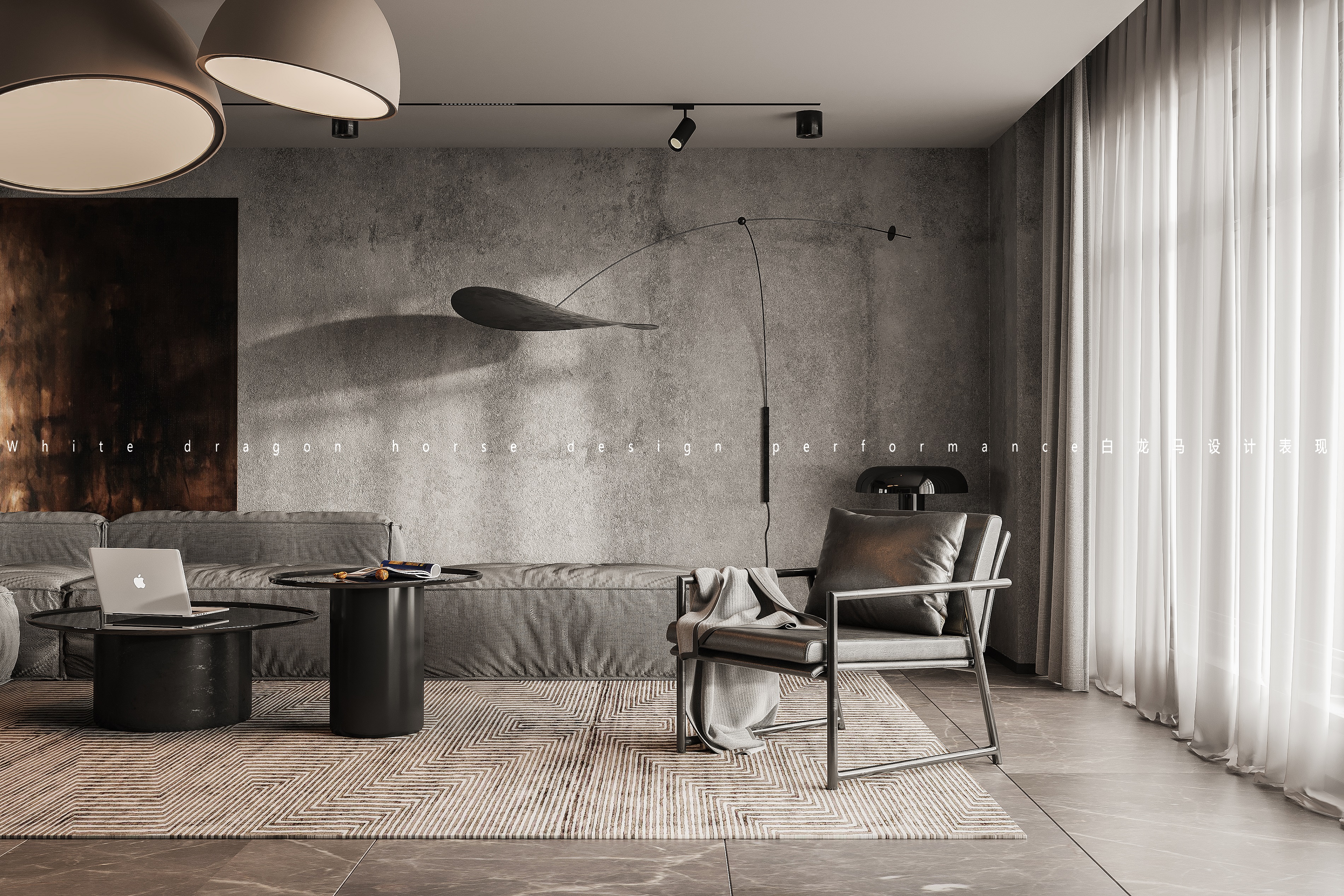 工业风客餐厅——白龙马效果图-7